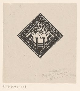 Viñeta en memoria de Mary Vincentia Huizinga-Schorer
Piae Uxoris Animae M.V.H.S. (título en el objeto) de Richard Nicolaüs Roland Holst