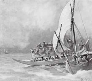 Captura de un pirata jonio (litografía) de Richard Norbury