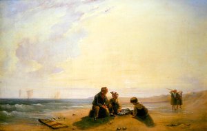 Escena costera francesa de Richard Parkes (attr. to) Bonington