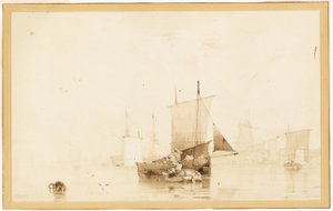 Barcos en un puerto de Richard Parkes Bonington
