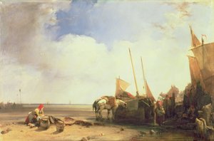 Escena costera en Picardía, c.1826 (óleo sobre lienzo) de Richard Parkes Bonington
