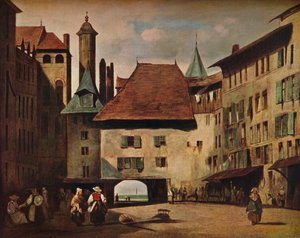 La Plaza del Molard, Ginebra, c1830 de Richard Parkes Bonington