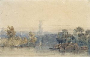 Cerca de Boston, Lincolnshire (grafito y acuarela sobre papel) de Richard Parkes Bonington