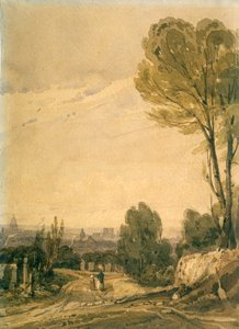 París visto desde el cementerio Père Lachaise, c1825 de Richard Parkes Bonington