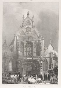 Viajes pintorescos y románticos en la vieja Francia, Franche-Compté: Frente de la iglesia en Brou de Richard Parkes Bonington