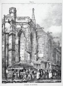 Restos y fragmentos de arquitectura de la Edad Media: Iglesia St. Sauveur, Caén de Richard Parkes Bonington