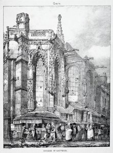 Restos y Fragmentos de Arquitectura de la Edad Media: Iglesia de San Salvador, Caen de Richard Parkes Bonington