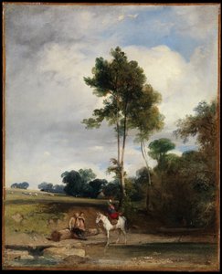 Alto al borde del camino de Richard Parkes Bonington