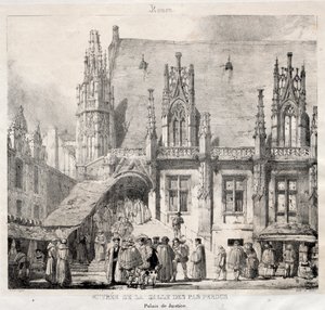 Rouen: Entrada de la Sala de los Pasos Perdidos, Palacio de Justicia de Richard Parkes Bonington