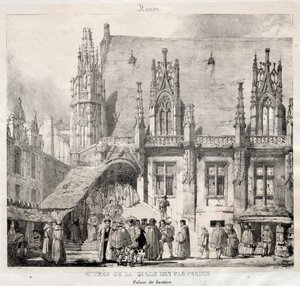 Rouen: Entrada de la Sala de los Pasos Perdidos, Palacio de Justicia, 1824 de Richard Parkes Bonington