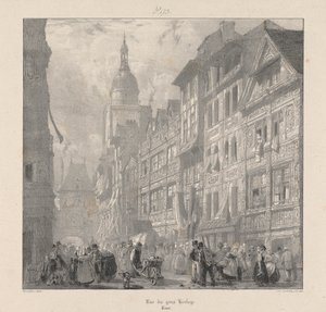 Rue du Gros Horloge de Richard Parkes Bonington