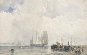Embarcaciones en un estuario de Richard Parkes Bonington