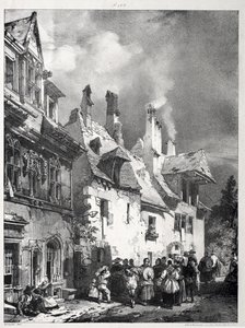 Calle en las afueras de Besanzón, Francia de Richard Parkes Bonington