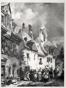 Calle en las afueras de Besanzón, Francia, 1827 de Richard Parkes Bonington