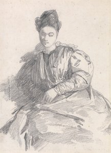 Estudio de una mujer sentada de Richard Parkes Bonington