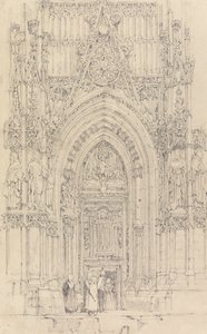 Iglesia de San Wulfran, Abbeville: La puerta norte de la fachada oeste de Richard Parkes Bonington