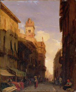 Vista del Palacio de Maffei, Verona, c.1826-27 de Richard Parkes Bonington