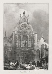 Viajes pintorescos y románticos en la antigua Francia, Franco Condado: Fachada de la iglesia de Brou de Richard Parkes Bonington