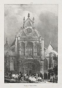 Viajes pintorescos y románticos en la antigua Francia, Franco Condado: Fachada de la iglesia de Brou de Richard Parkes Bonington