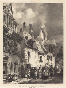 Vista de una calle en las afueras de Besanzón de Richard Parkes Bonington