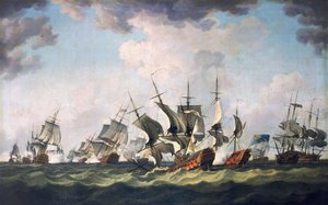 La batalla de la bahía de Quiberon, 20 de noviembre de 1759 (óleo) de Richard Paton