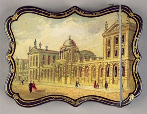 Estuche victoriano con una escena del Queen