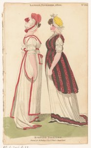 Magazine of Female Fashions of London and Paris, Londres, noviembre de 1800, No. 33.1: Vestidos de noche de Richard Phillips