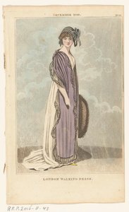 Magazine of Female Fashions of London and Paris, No.22, diciembre de 1799. London Walking Dress de Richard Phillips