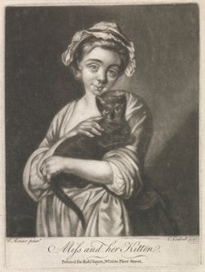 La señorita y su gatito (Vida rural)