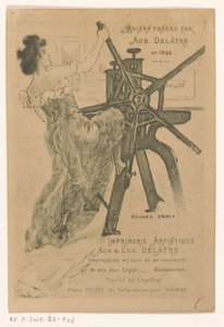 Tarjeta de visita de los impresores Auguste y Eugène Delâtre en París de Richard Ranft