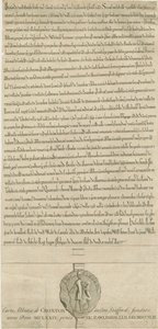 Croxden Abbey - Carta fundacional: grabado de Richard Rawlinson