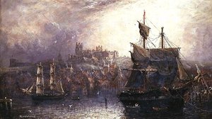 Puerto de Whitby (óleo sobre lienzo) de Richard Weatherill