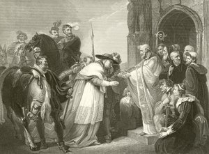 El cardenal Wolsey en la abadía de Leicester de Richard Westall