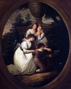 Grupo familiar en un jardín, c.1790 de Richard Westall