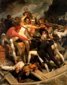 Nelson en conflicto con una lancha española, julio de 1797 de Richard Westall