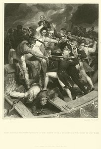 Conflicto del Contralmirante Nelson en su barca con un lancha española de Richard Westall