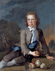Niño con manzanas de Richard Wilson