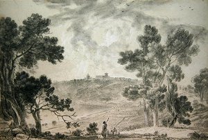 Castel Gandolfo (tiza negra sobre papel)