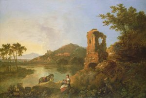 Villa de Cicerón (óleo sobre lienzo) de Richard Wilson