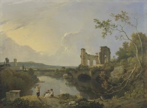 Paisaje italiano (mañana), c.1760-65 (óleo sobre lienzo) de Richard Wilson