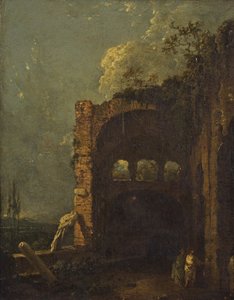 Villa Tivoli de Mecenas, c.1765 (óleo sobre lienzo) de Richard Wilson