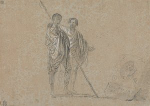 Estudio de figuras para "Una vista de la Campagna"