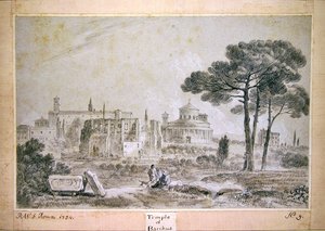 Templo de Baco (lápiz y aguada sobre papel) de Richard Wilson