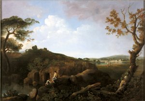 Las colinas de Alban (óleo sobre lienzo) de Richard Wilson