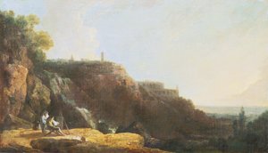 La Gran Cascada y la Villa de Mecenas en Tívoli de Richard Wilson