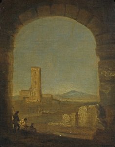 Torre del Fiscale, cerca de Roma, Italia, c.1775 (óleo sobre lienzo) de Richard Wilson