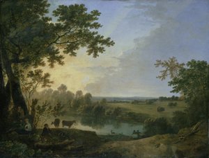 Vista en Windsor Great Park, principios de la década de 1760 (óleo sobre lienzo) de Richard Wilson