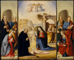 La Natividad con Santos de Ridolfo Ghirlandaio