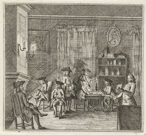 Interior con varias figuras El invierno. (título de la serie) Escenas de invierno (título de la serie) de Rienk Jelgerhuis