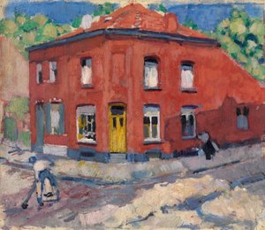 The Red House, Late Snow (óleo sobre lienzo)
